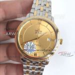 Perfect Replica Omega De Ville Gold Roman Dial Mens Watch